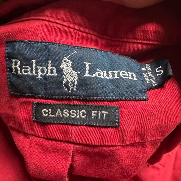 Ralph Lauren Blue Label Red Classic Fit Oxford Button Down Shirt Sz S - Picture 7 of 7